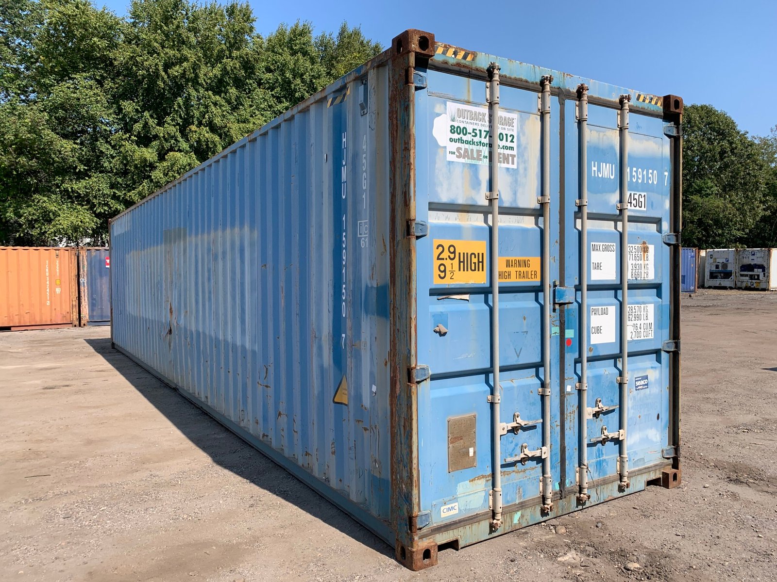 40ft Used High Cube Shipping Container - Wind & Watertight - Blue - Unit GESU560586-9 - Image 12