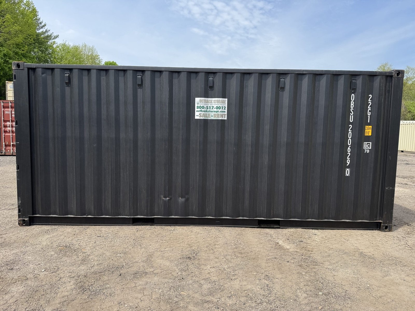 20ft New Shipping Container - Wind & Watertight - Black - Unit OBSU200629-0 - Image 7