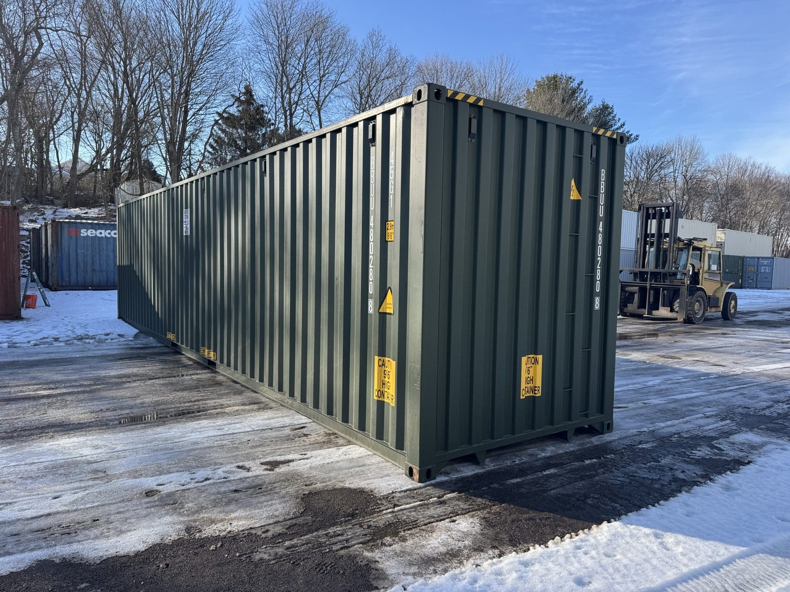 40ft New High Cube Shipping Container - Wind & Watertight - Green - Unit BBUU480280-8 - Image 9