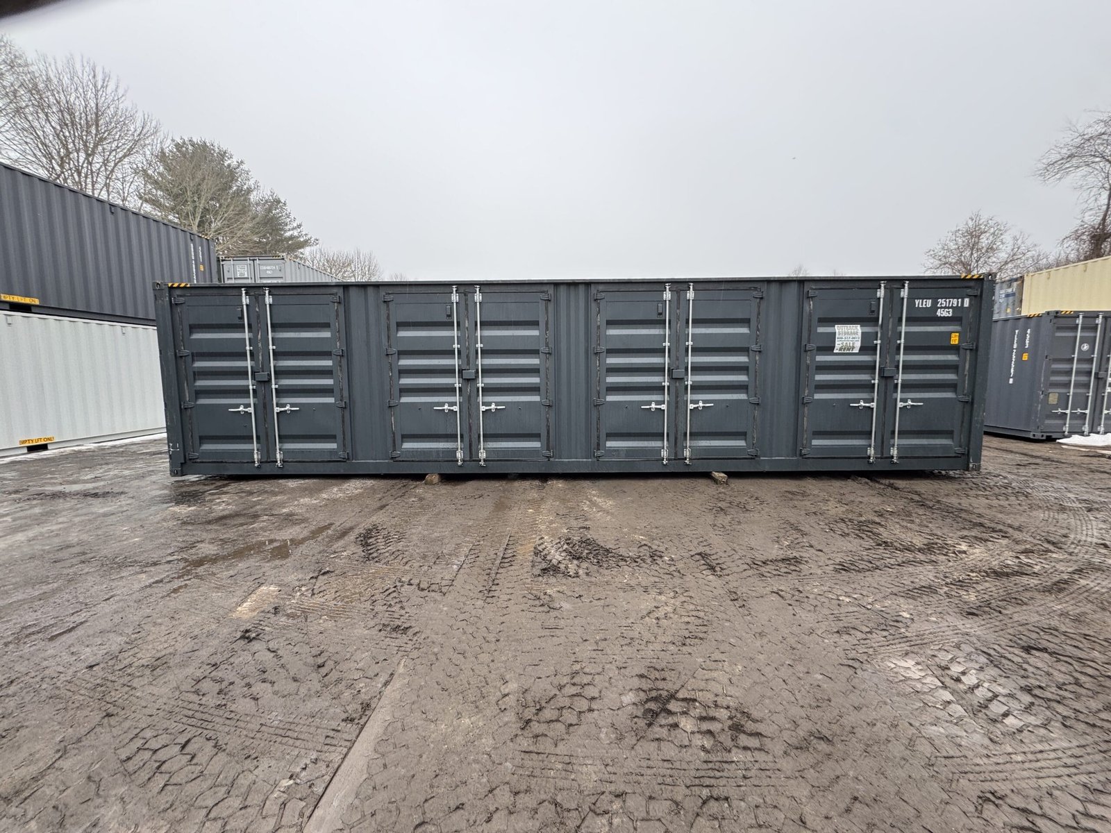 40ft New High Cube Shipping Container - Wind & Watertight - Dk Gray - Unit YLEU251791-0 - Image 9