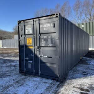 40ft New High Cube Shipping Container  -  Wind & Watertight  -  Gray  -  Unit BBUU480248-0