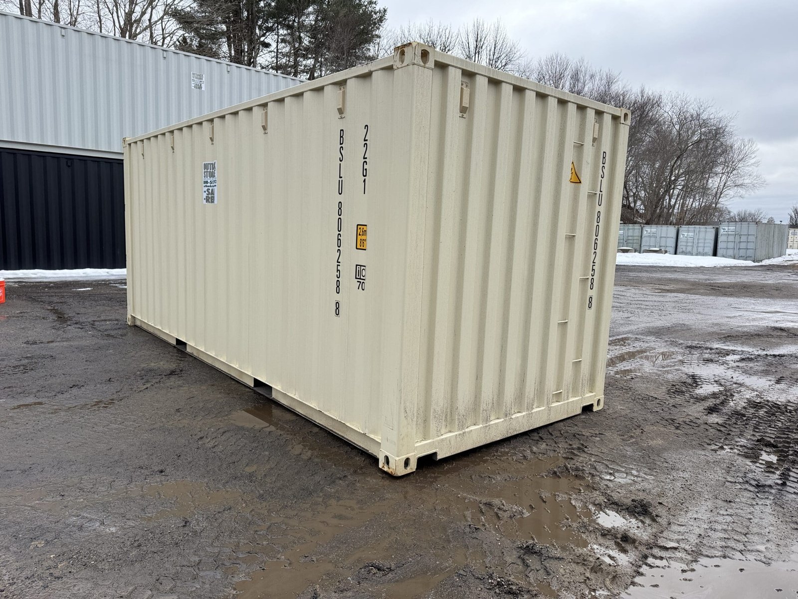 20ft New Shipping Container - Wind & Watertight - Beige - Unit BSLU806258-8 - Image 8