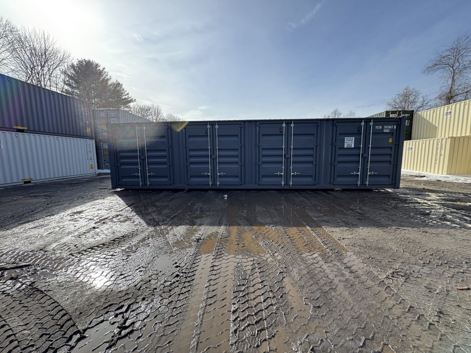 40ft New High Cube Shipping Container - Wind & Watertight - Dk Gray - Unit YLEU252567-0 - Image 9