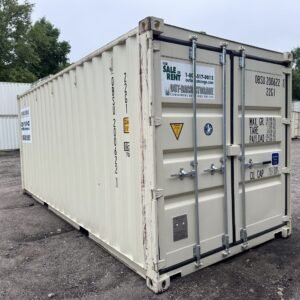 20ft New Shipping Container  -  Wind & Watertight  -  Beige  -  Unit OBSU200622-1