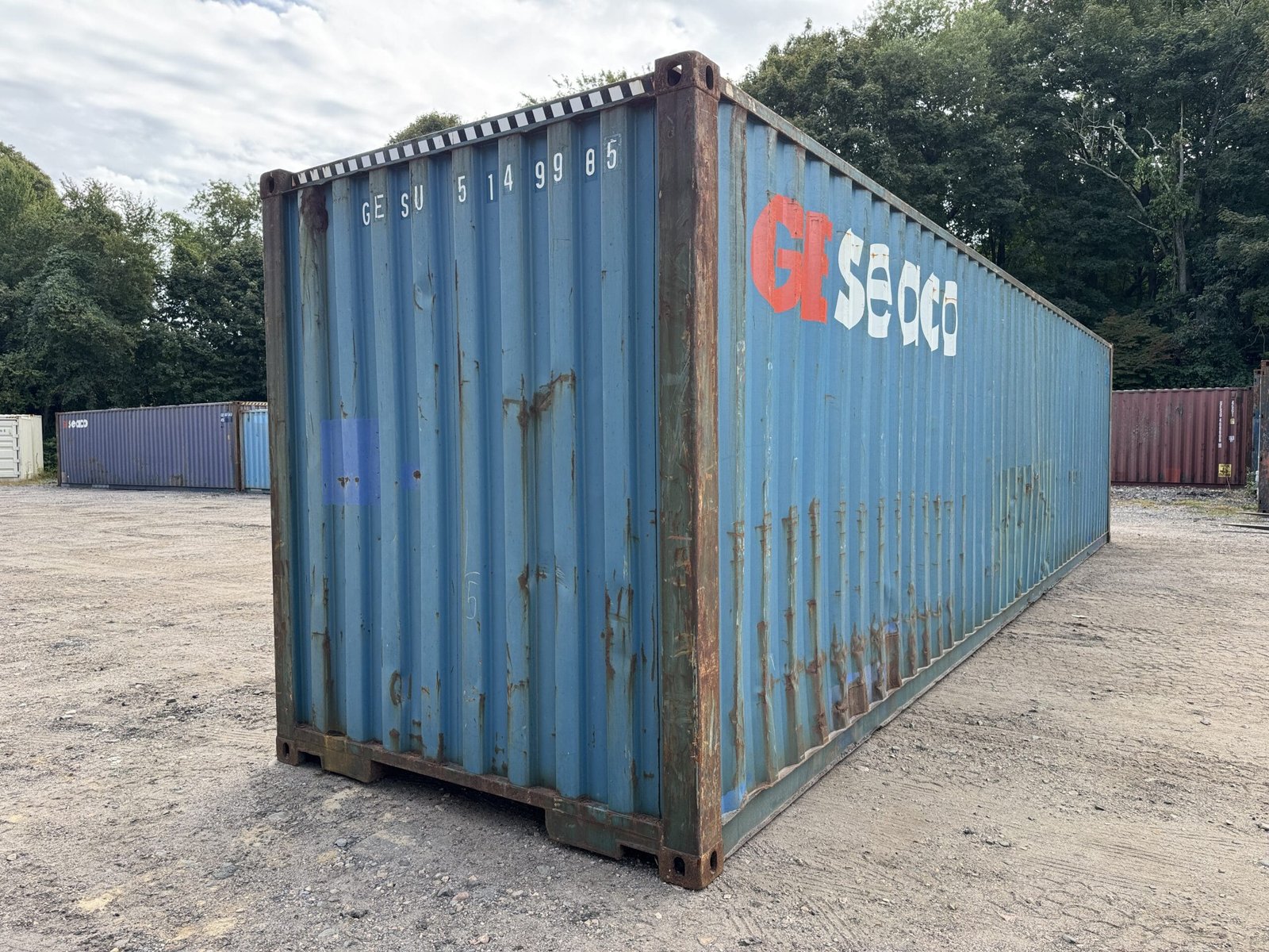 40ft Used High Cube Shipping Container - Wind & Watertight - Blue - Unit GESU514998-5 - Image 10