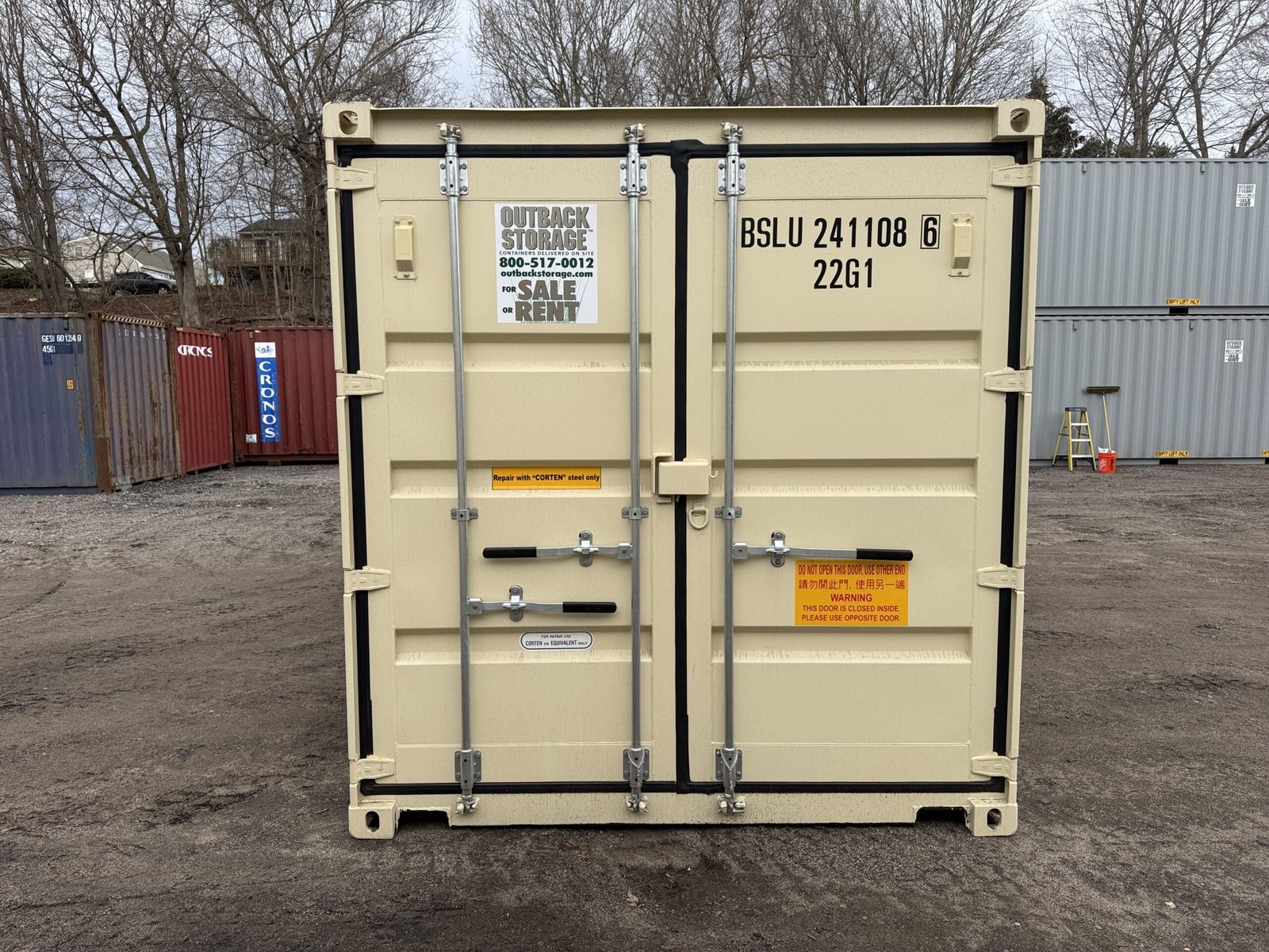 20ft New Shipping Container - Wind & Watertight - Beige - Unit BSLU241108-6 - Image 10