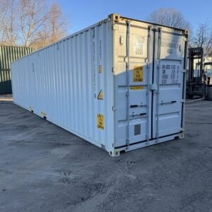 40ft New High Cube Shipping Container  -  Wind & Watertight  -  Gray  -  Unit DSZU480545-0