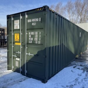 40ft New High Cube Shipping Container  -  Wind & Watertight  -  Green  -  Unit BBUU480280-8
