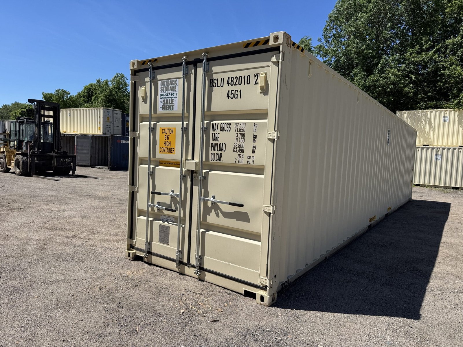 40ft New High Cube Shipping Container - Wind & Watertight - Beige - Unit BSLU482010-2 - Image 8