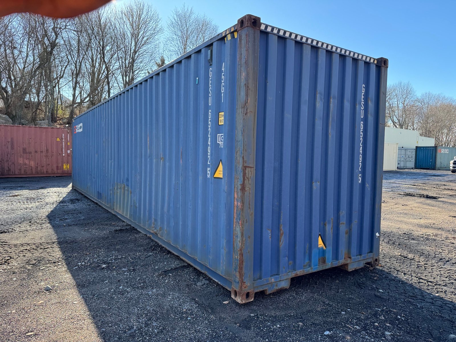 40ft Used High Cube Shipping Container - Wind & Watertight - Blue - Unit GESU652492-5 - Image 9