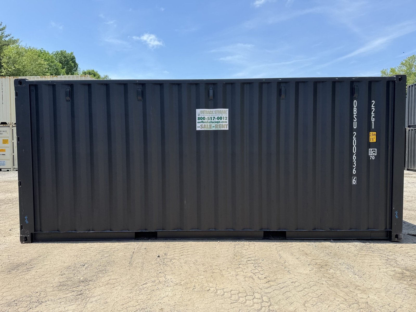 20ft New Shipping Container - Wind & Watertight - Black - Unit OBSU200636-6 - Image 12