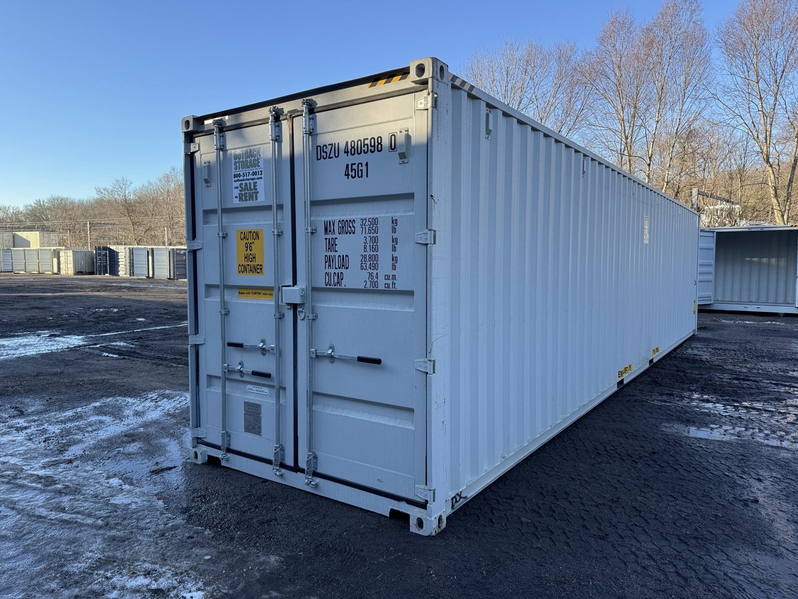 40ft New High Cube Shipping Container - Wind & Watertight - Lt Gray - Unit DSZU480598-0 - Image 8