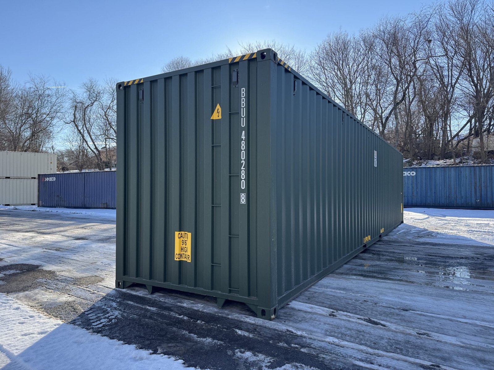 40ft New High Cube Shipping Container - Wind & Watertight - Green - Unit BBUU480280-8 - Image 11