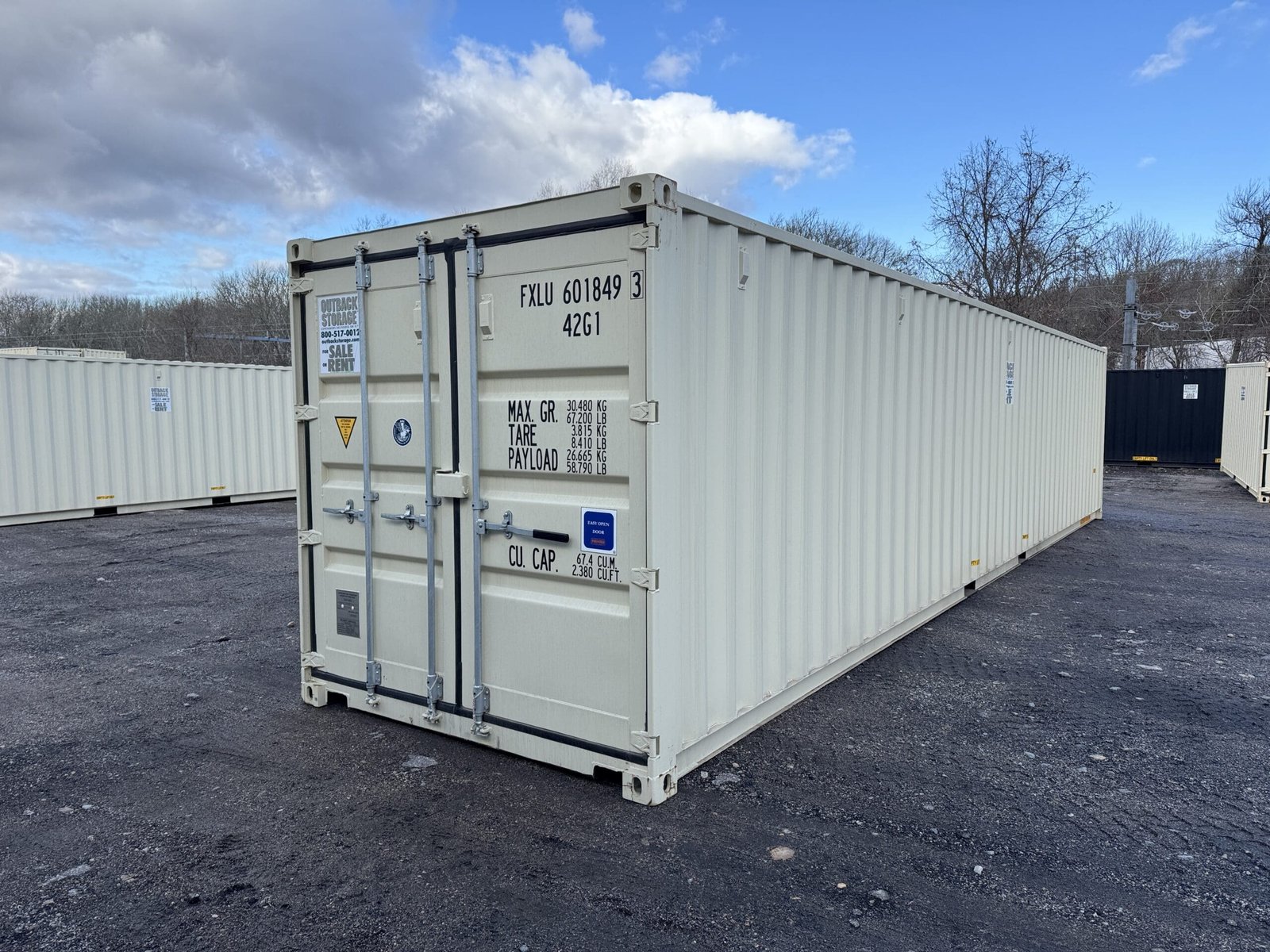 40ft New Shipping Container - Wind & Watertight - Beige - Unit FXLU601849-3 - Image 10