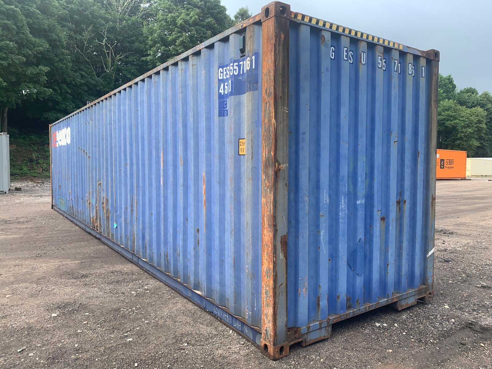40ft Used High Cube Shipping Container - Wind & Watertight - Blue - Unit GESU557186-1 - Image 7