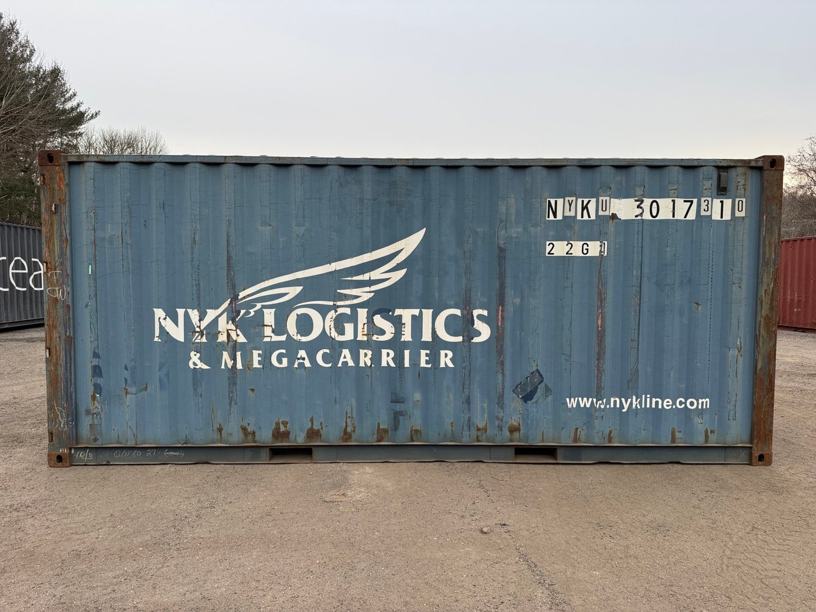 20ft Used Shipping Container - Wind & Watertight - Blue - Unit NYKU301731-0 - Image 7