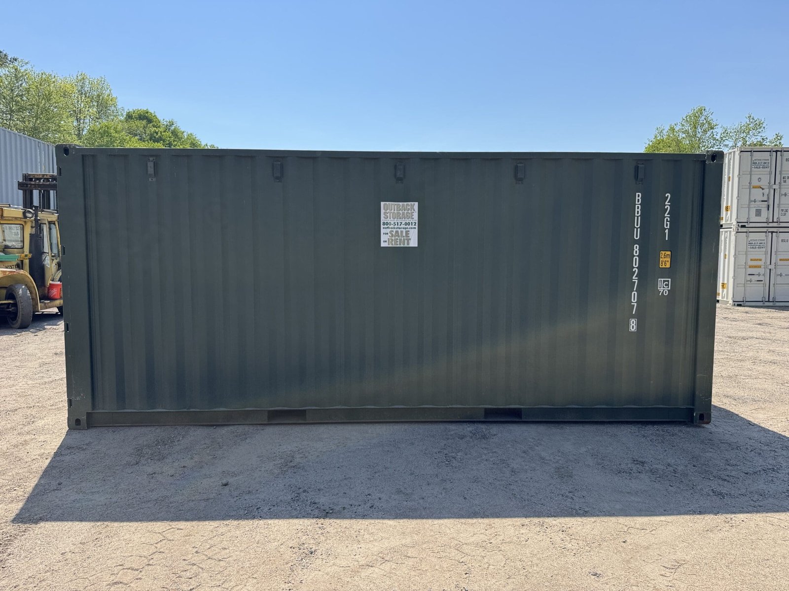 20ft New Shipping Container - Wind & Watertight - Green - Unit BBUU802707-8 - Image 8