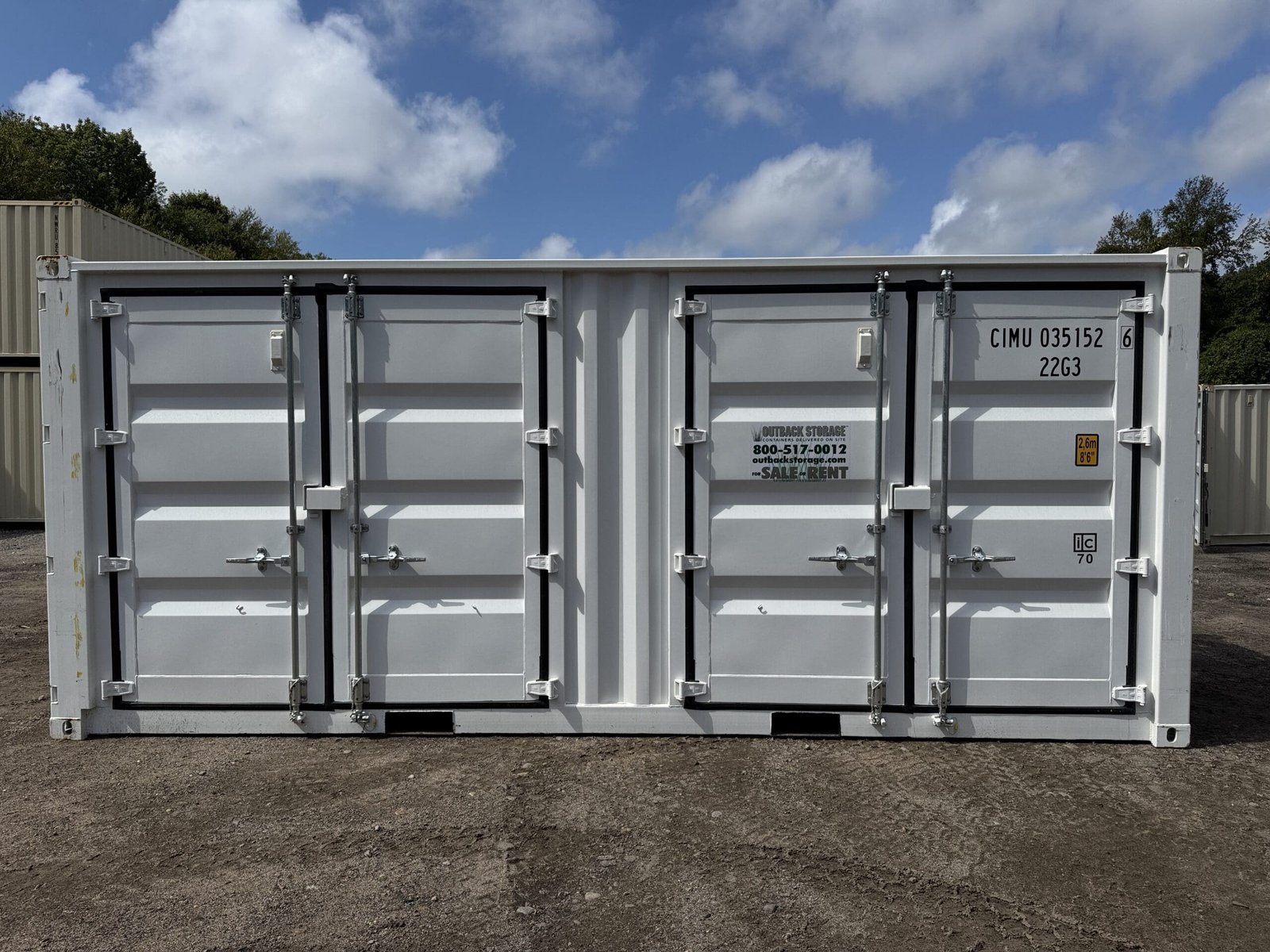 20ft New Shipping Container - Wind & Watertight - White - Unit CIMU035152-6 - Image 10