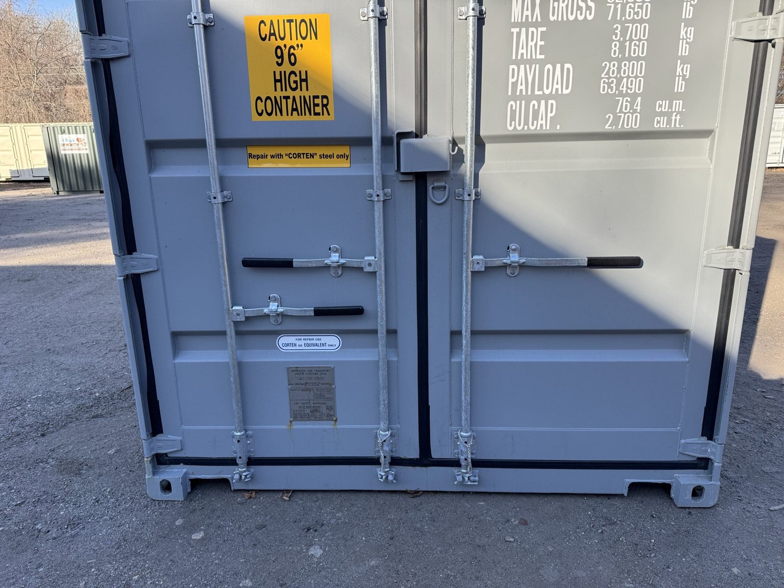 40ft New High Cube Shipping Container - Wind & Watertight - Gray - Unit DSZU480536-2 - Image 6