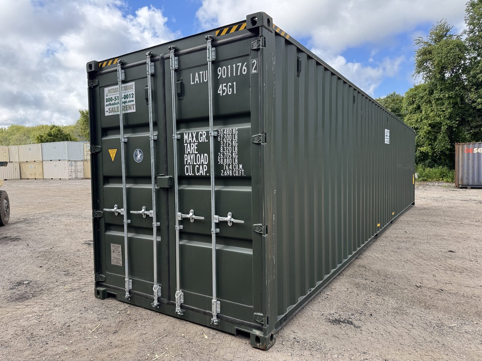 40ft New High Cube Shipping Container - Wind & Watertight - Green - Unit LATU901176-2 - Image 9