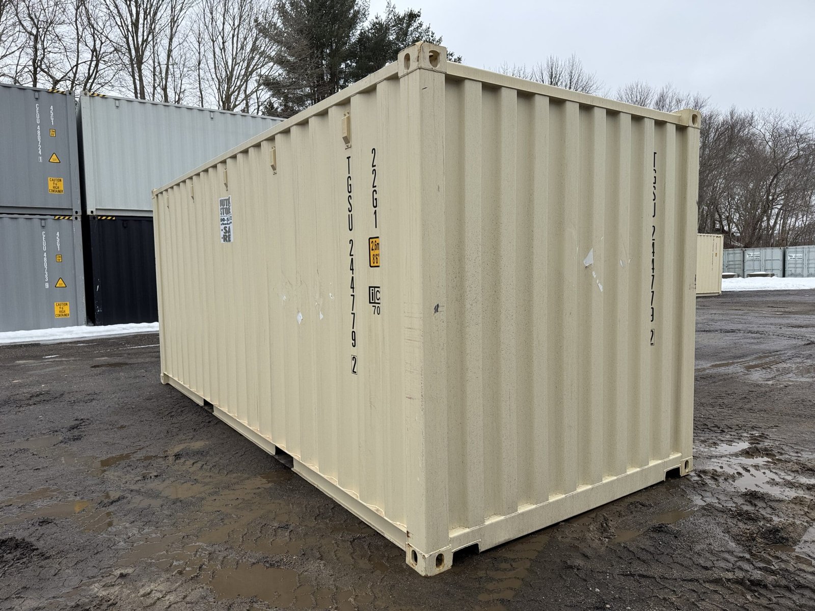 20ft New Shipping Container - Wind & Watertight - Beige - Unit TGSU244779-2 - Image 11