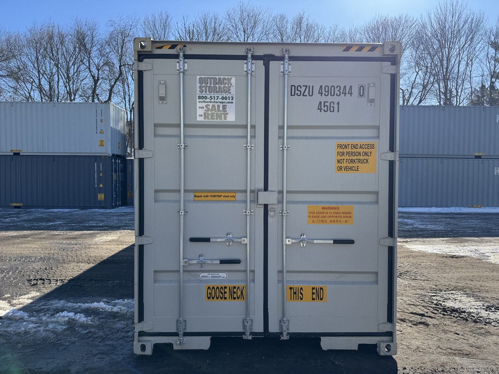 40ft New High Cube Shipping Container - Wind & Watertight - Gray - Unit DSZU490344-0 - Image 11