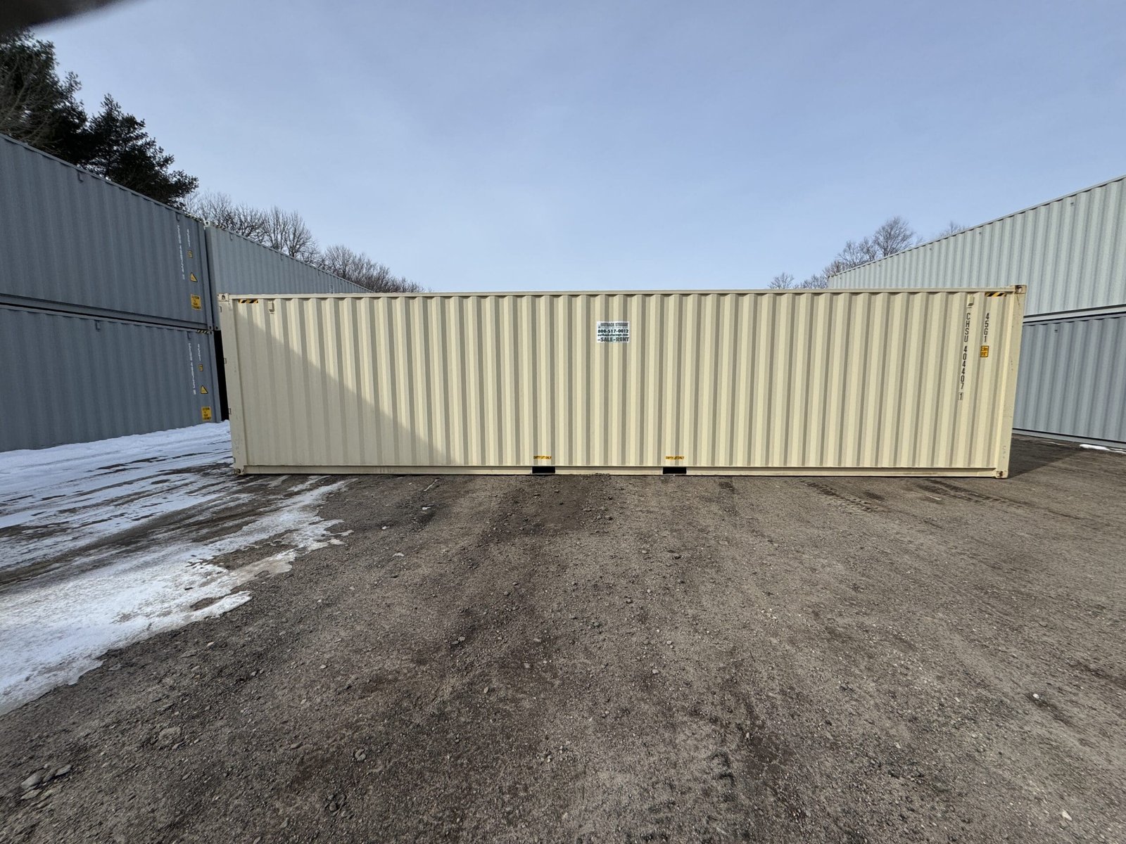 40ft New High Cube Shipping Container - Wind & Watertight - Beige - Unit CHSU404-407-1 - Image 9