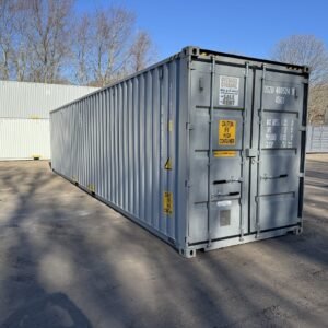 40ft New High Cube Shipping Container  -  Wind & Watertight  -  Gray  -  Unit DSZU480524-9