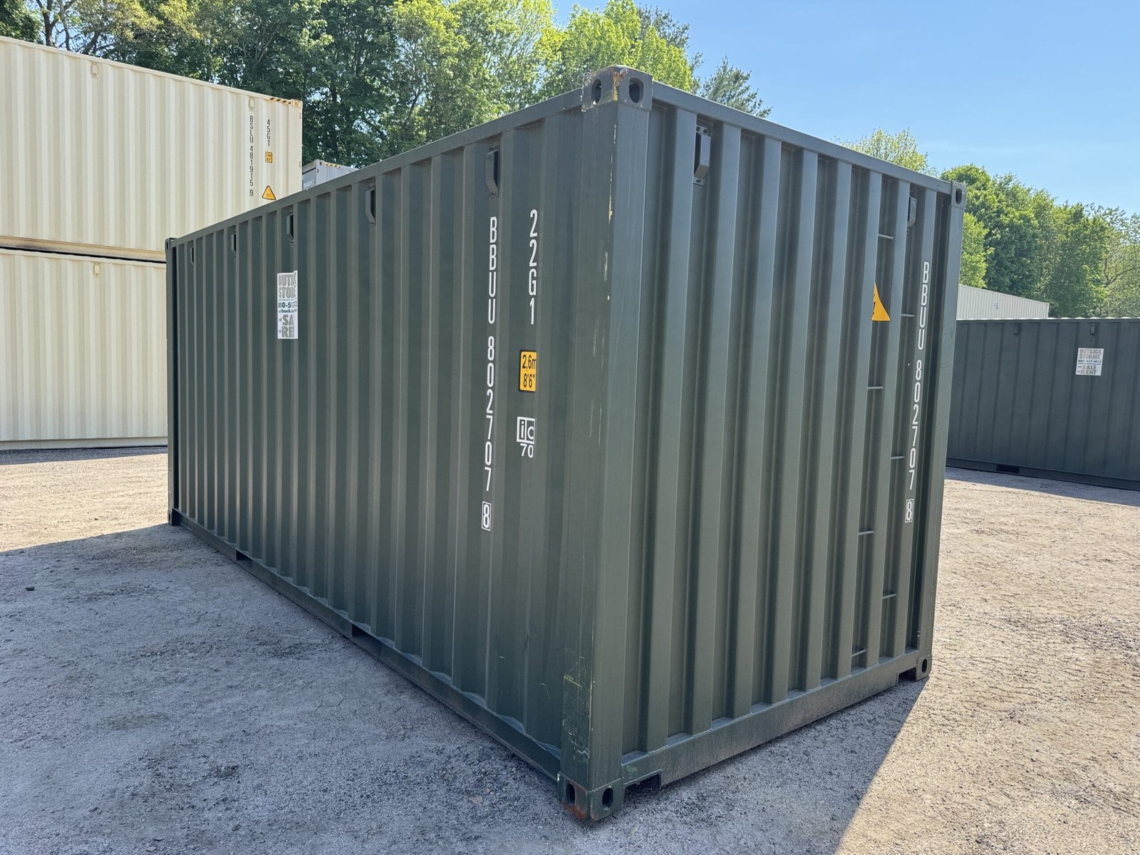 20ft New Shipping Container - Wind & Watertight - Green - Unit BBUU802707-8 - Image 9