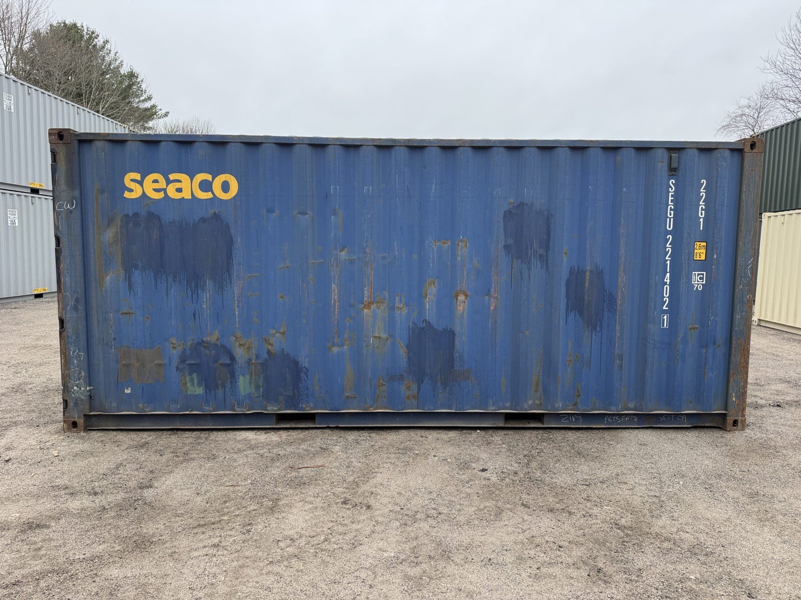 20ft Used Shipping Container - Wind & Watertight - Blue - Unit SEGU221402-1 - Image 8