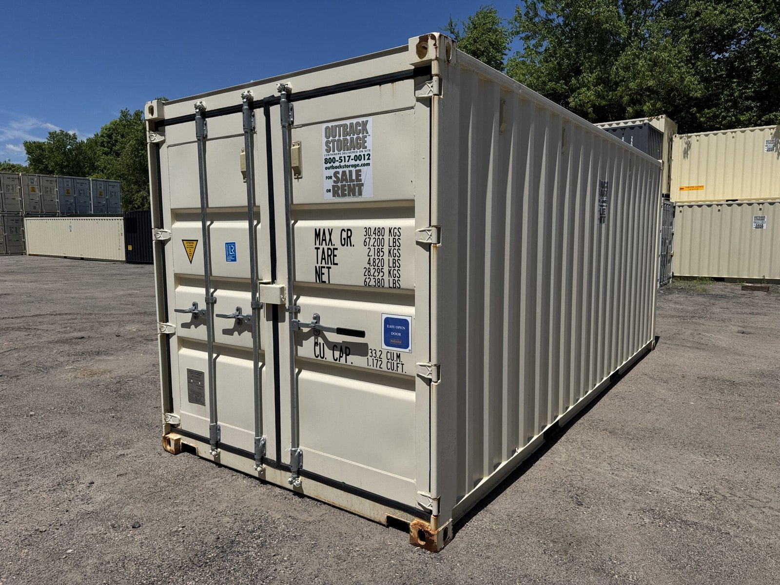 20ft Used Shipping Container - Wind & Watertight - Beige - Unit FXLU191476-9 - Image 11