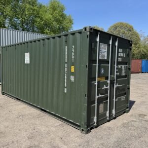20ft New Shipping Container  -  Wind & Watertight  -  Green  -  Unit BBUU802696-0