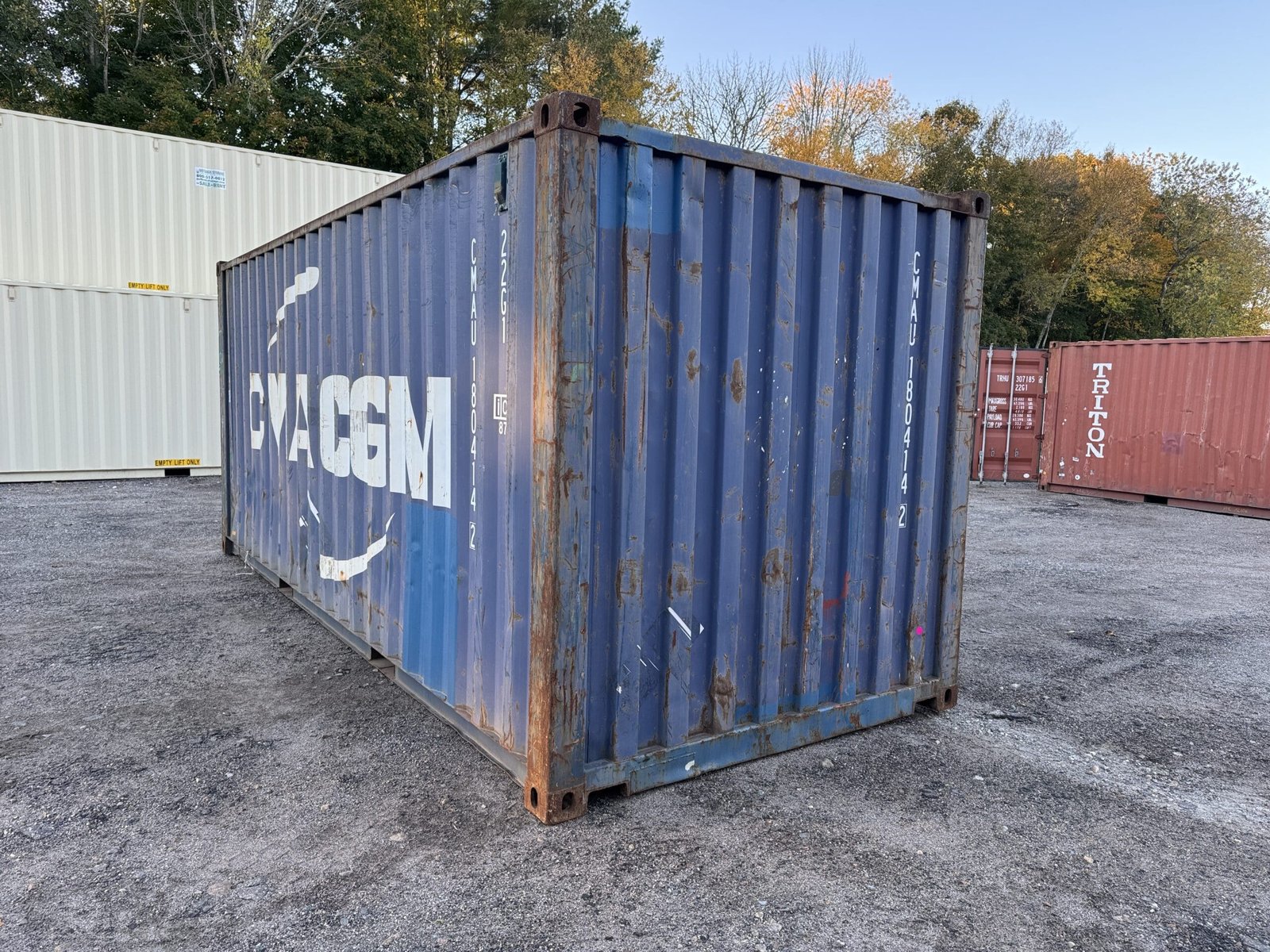 20ft Used Shipping Container - Wind & Watertight - Blue - Unit CMAU180414-2 - Image 9