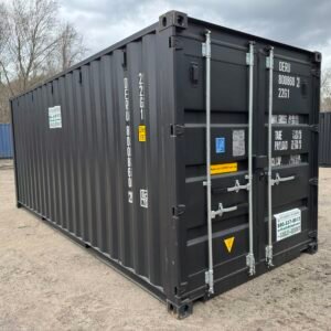 20ft New Shipping Container - Wind & Watertight - Black - Unit DERU800860-2