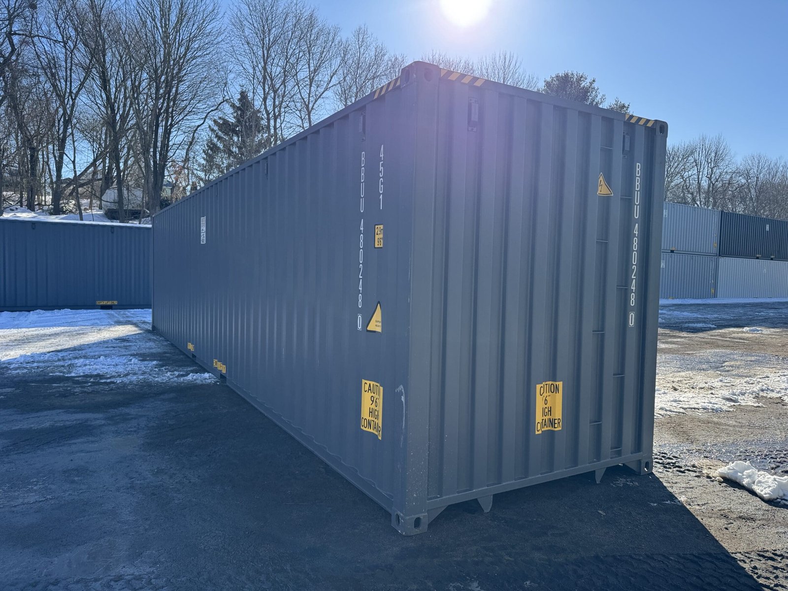 40ft New High Cube Shipping Container - Wind & Watertight - Gray - Unit BBUU480248-0 - Image 9