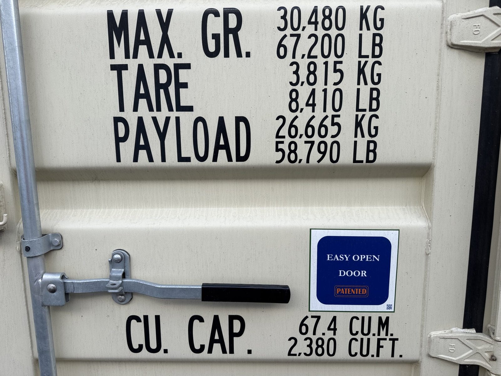 40ft New Shipping Container - Wind & Watertight - Beige - Unit FXLU601849-3 - Image 4