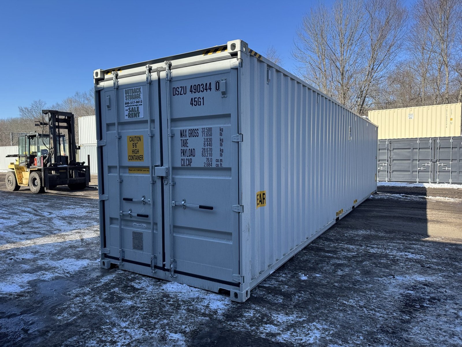40ft New High Cube Shipping Container - Wind & Watertight - Gray - Unit DSZU490344-0 - Image 8