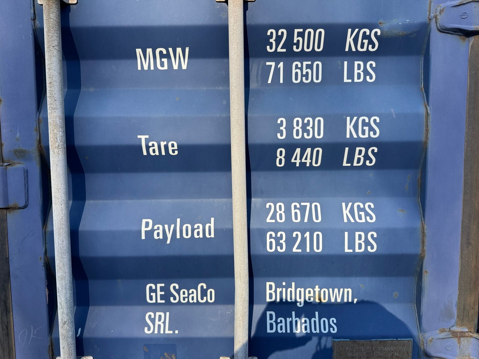 40ft Used High Cube Shipping Container - Wind & Watertight - Blue - Unit GESU652492-5 - Image 6