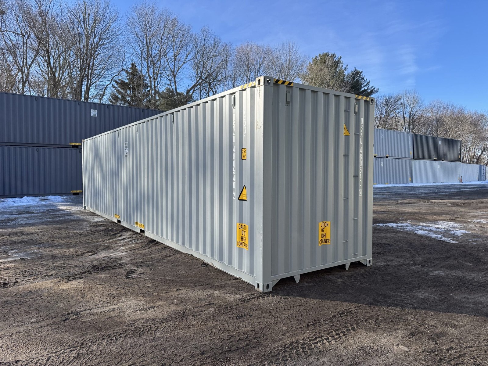 40ft New High Cube Shipping Container - Wind & Watertight - Gray - Unit DSZU480540-2 - Image 9