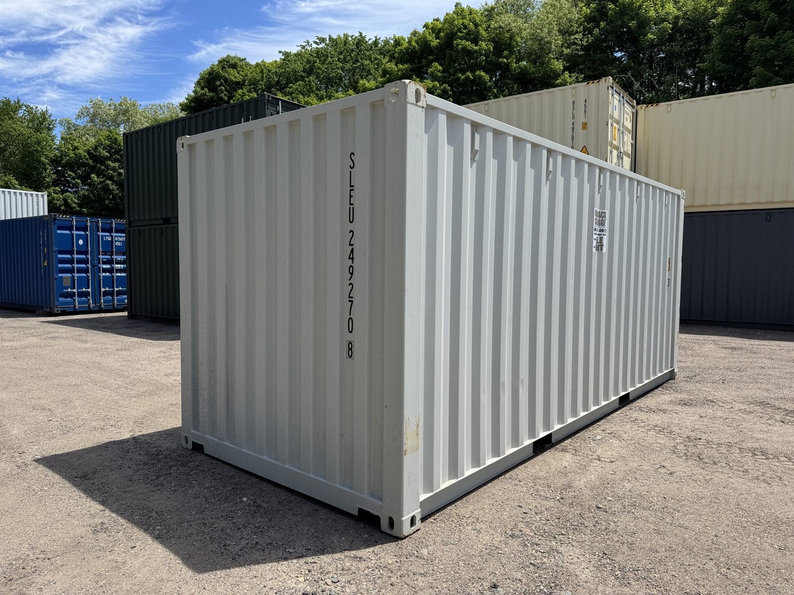 20ft New Shipping Container - Wind & Watertight - Gray - Unit SLEU249270-8 - Image 12