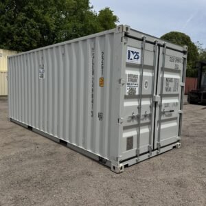 20ft New Shipping Container - Wind & Watertight - Gray - Unit SLEU249841-3