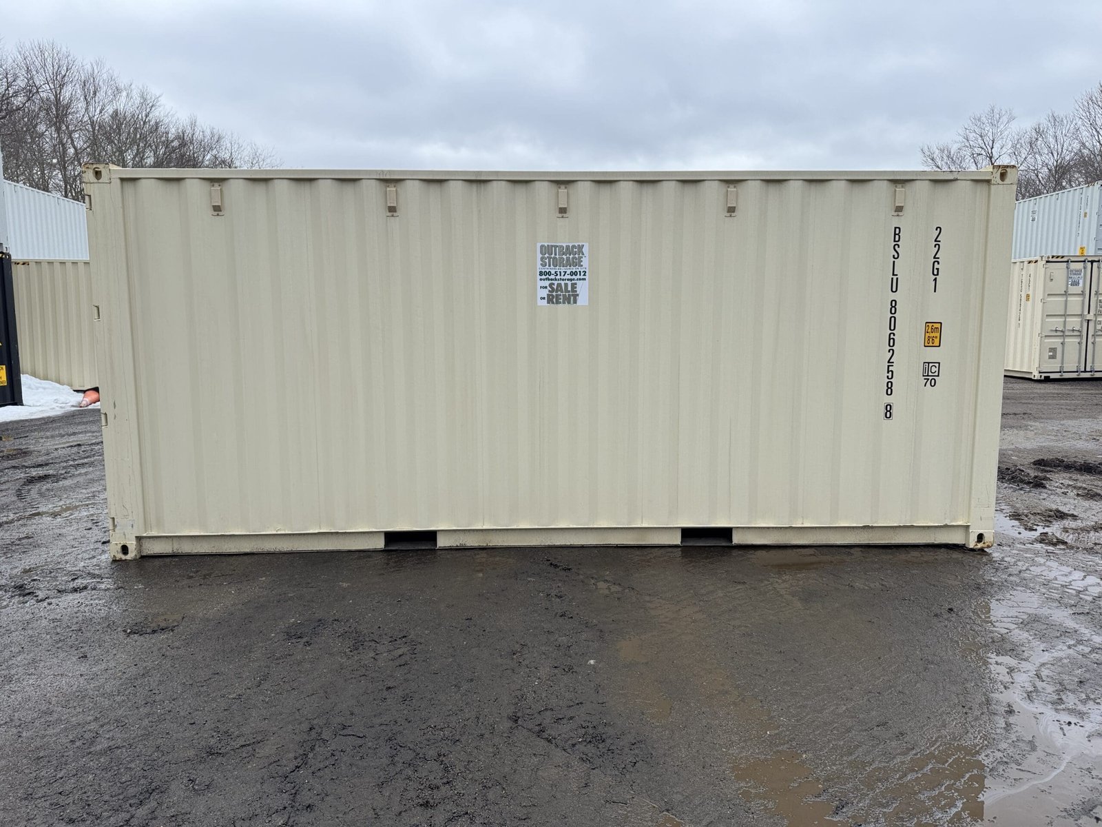 20ft New Shipping Container - Wind & Watertight - Beige - Unit BSLU806258-8 - Image 7