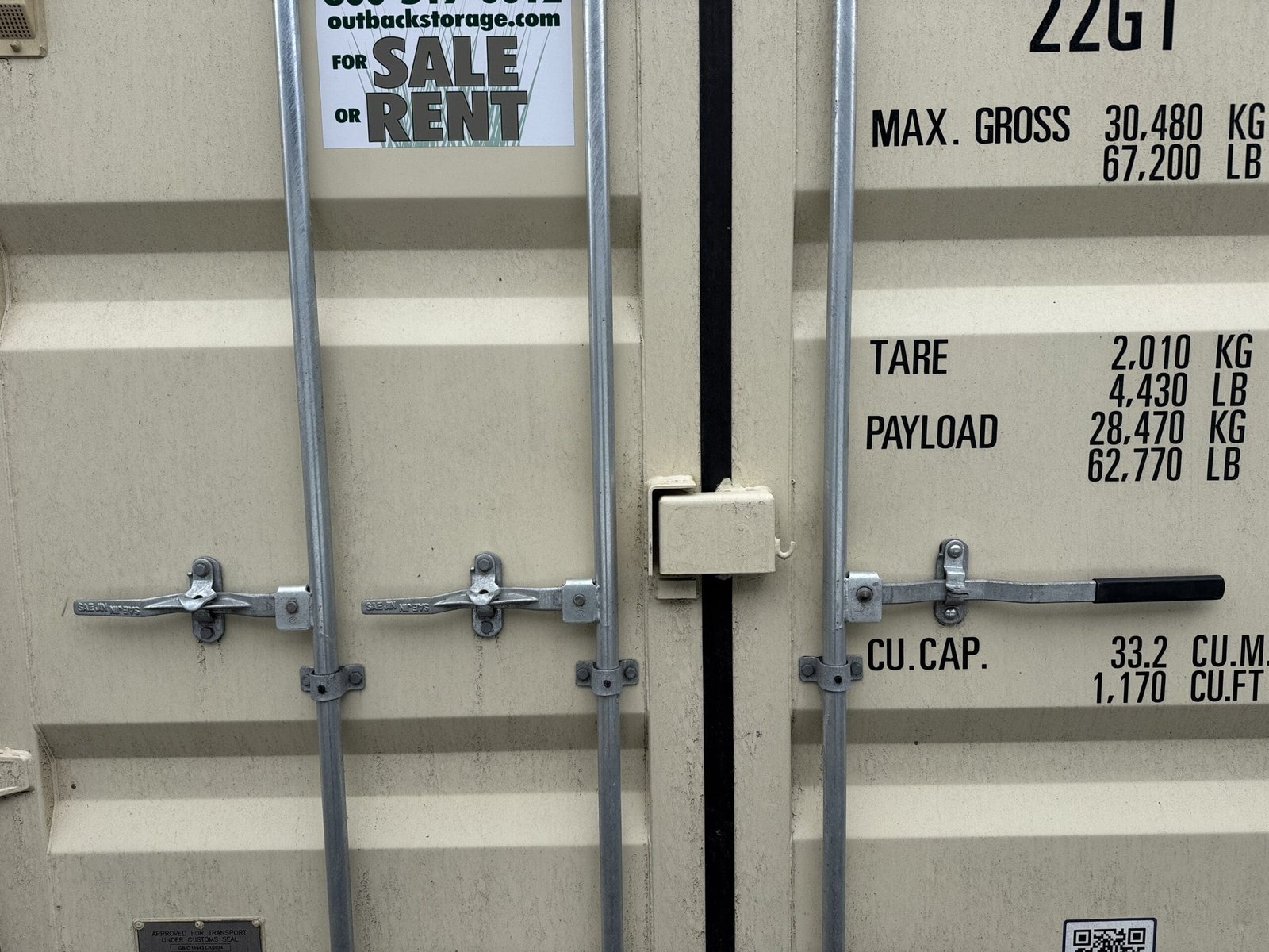 20ft New Shipping Container - Wind & Watertight - Beige - Unit TGSU244633-2 - Image 4