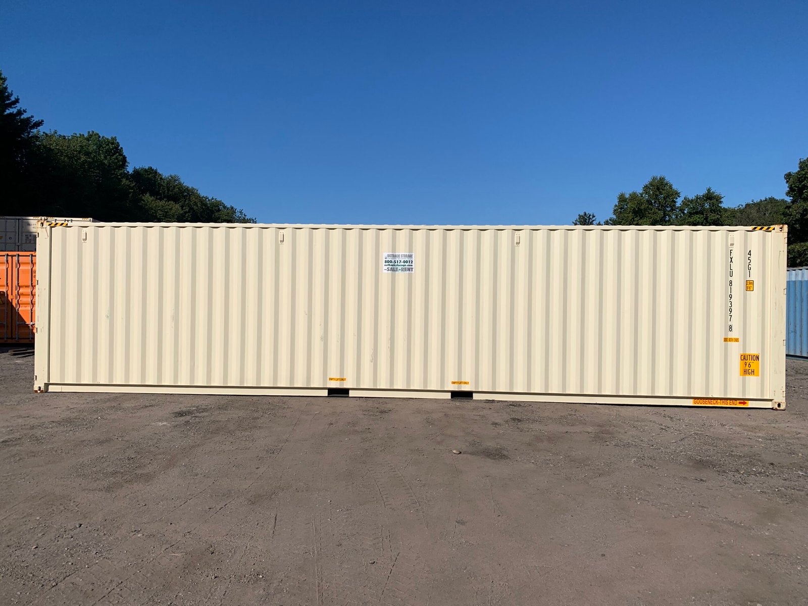 40ft New High Cube Shipping Container - Wind & Watertight - Beige - Unit FXLU819397-8 - Image 12