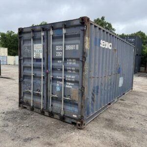 20ft Used Shipping Container - Wind & Watertight - Blue - Unit GESU399601-8