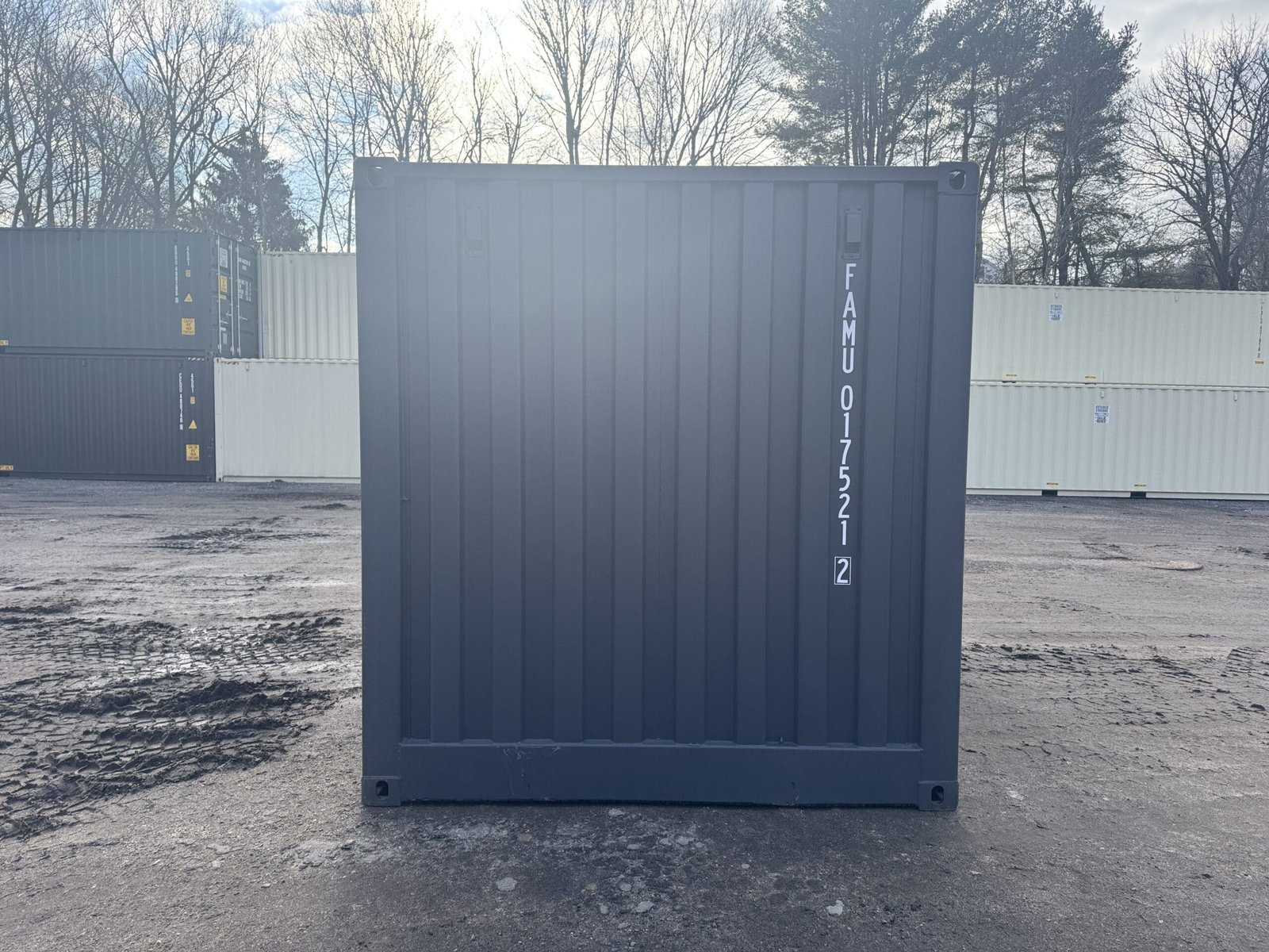 20ft Open Side New Shipping Container - Wind & Watertight - Gray - Unit FAMU017521-2 - Image 11
