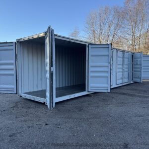 40ft New High Cube Shipping Container  -  Wind & Watertight  -  Gray  -  Unit YLEU251599-1