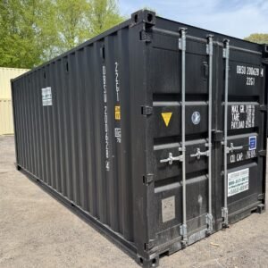 20ft New Shipping Container - Wind & Watertight - Black - Unit OBSU200628-4