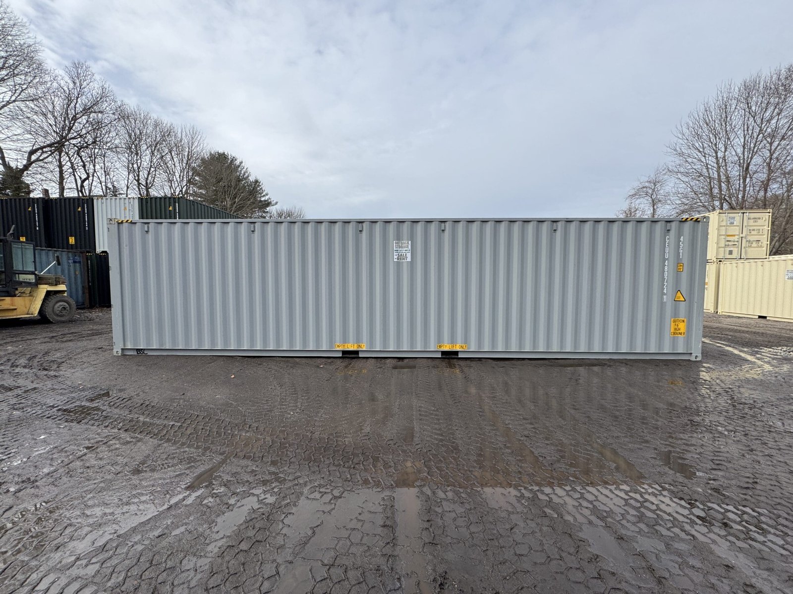 40ft New High Cube Shipping Container - Wind & Watertight - Gray - Unit CEUU480724-1 - Image 9