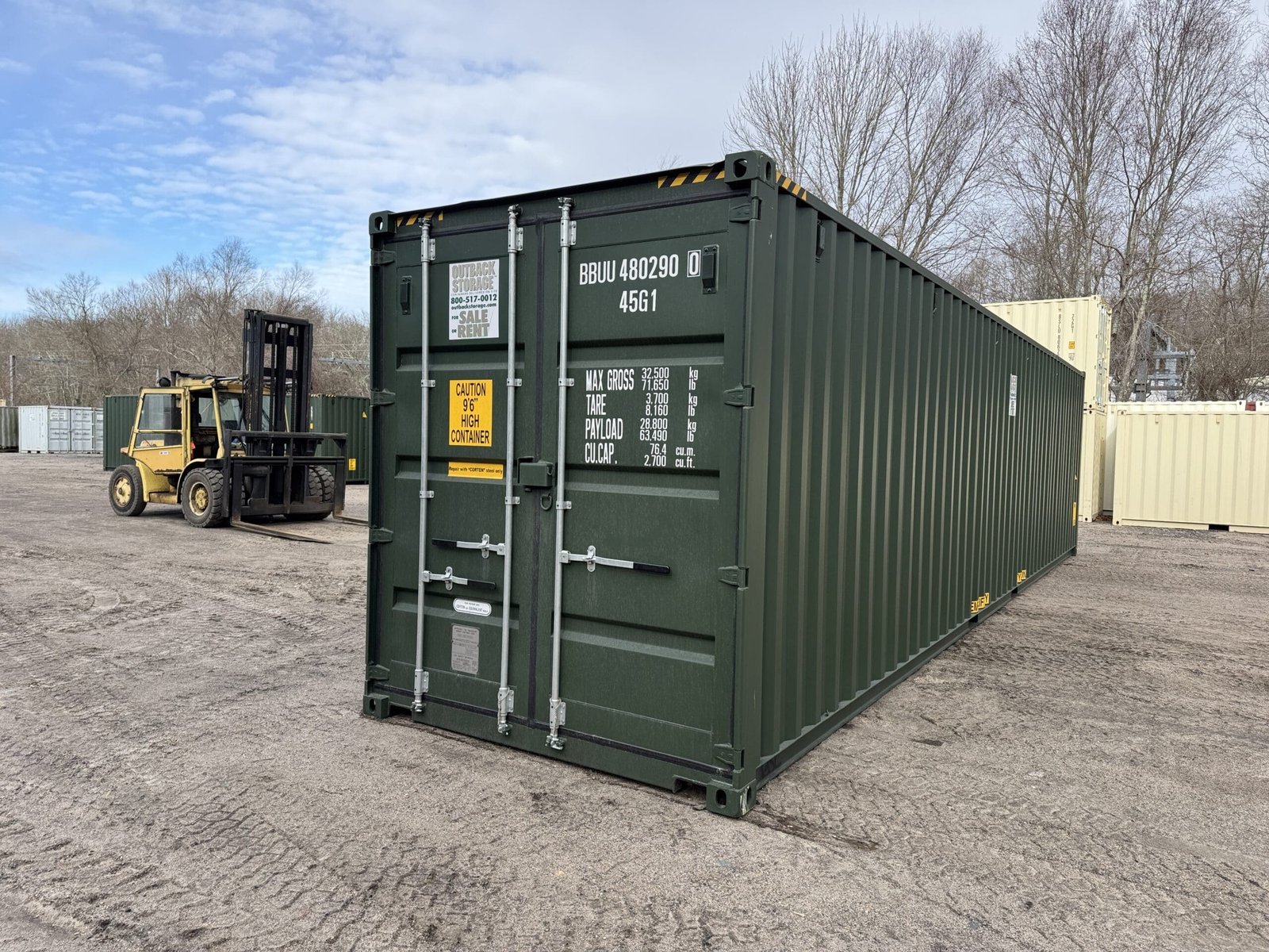 40ft New High Cube Shipping Container - Wind & Watertight - Green - Unit BBUU480290-0 - Image 8